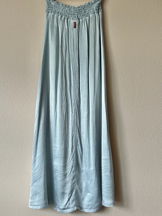 Hard Tail Dresses & Skirts - Hard Tail Pull-On Satin Maxi Skirt Ruched Waist Flowy Blue Size Medium